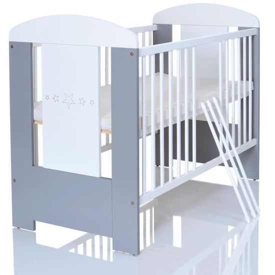 lit bebe enfant greystars 120x60 cm en bois avec matelas cdiscount puericulture eveil bebe