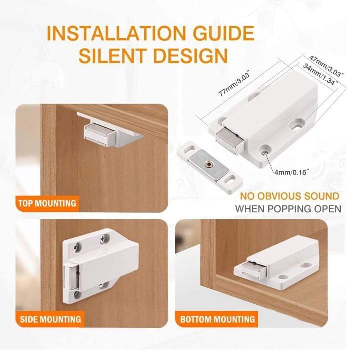 Push Latch Heavy Duty 4 Pack Push To Open Quincaillerie DArmoire ...