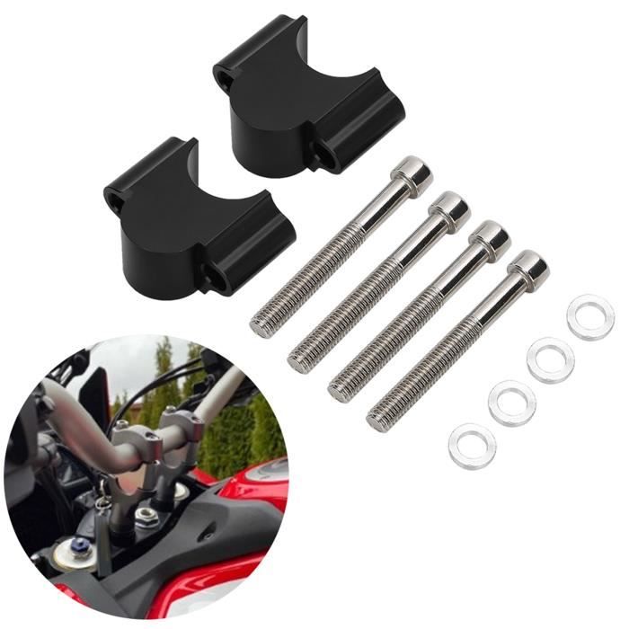 Adaptateur Rehausseur Guidon Moto 7/8" Aramox - Alliage Aluminium CNC Noir