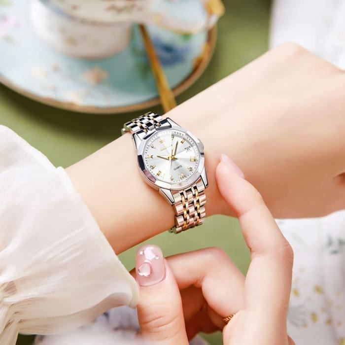 LIWI Montre Femme Etanche Bracelet en Acier Inoxydable Mouvement