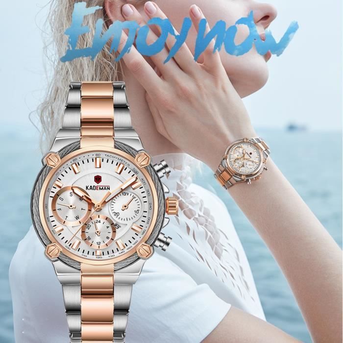 Montres KADEMAN montre de luxe pour femmes montre bracelet Quartz Design classique avec bracelet en acier Date Type 836 GWG