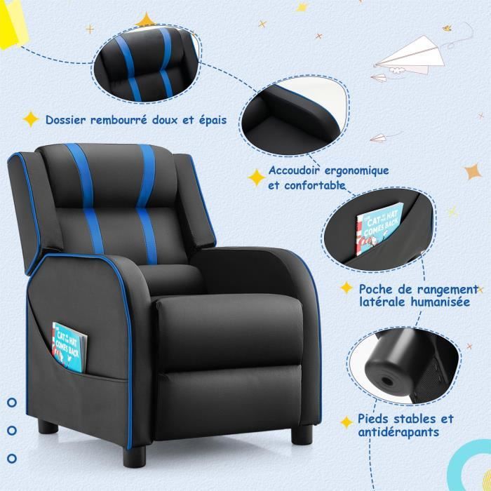 Canapé Enfant Ergonomique 0-5 Ans - Housse Velours Lavable | Fauteuil Mousse Léger Avec Poignée