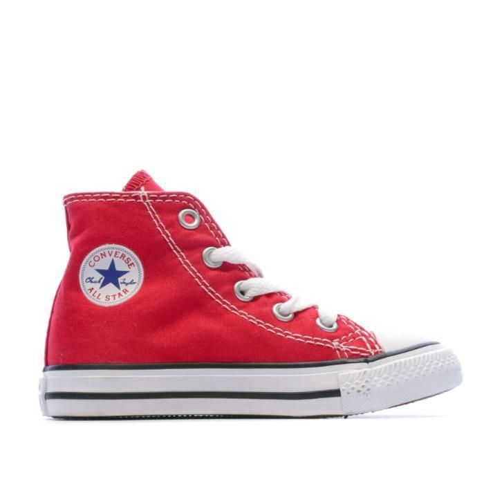 Basket haute CONVERSE Toile Mixte Rouge Lacets blancs