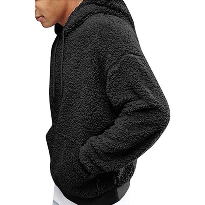 Mens black fluffy hoodie best sale