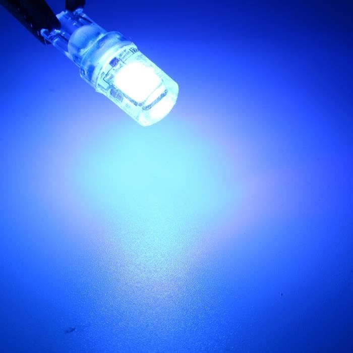LED Ampoules bleu de glace  1pcs 10x T10 W5W 501 COB Gel de silice Ampoule  plaque d'immatriculation Side - Intérieur Wedge Lumière - Cdiscount Maison