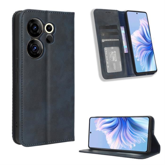 Étui Portefeuille Pour Tecno Camon 20 Pro 5G - Blanc - Protection Pare-chocs 360° - Neuf