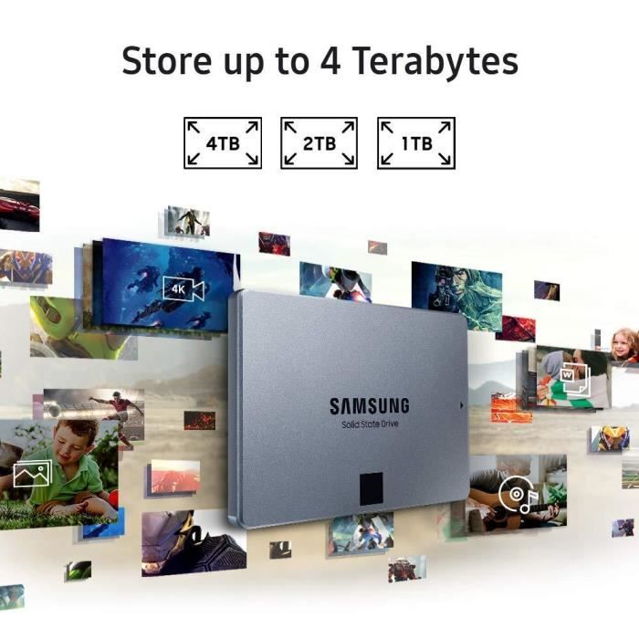 Samsung SSD interne 860 QVO 2.5 SATA 1 TERA MZ 76Q1T0BW Cdiscount Informatique