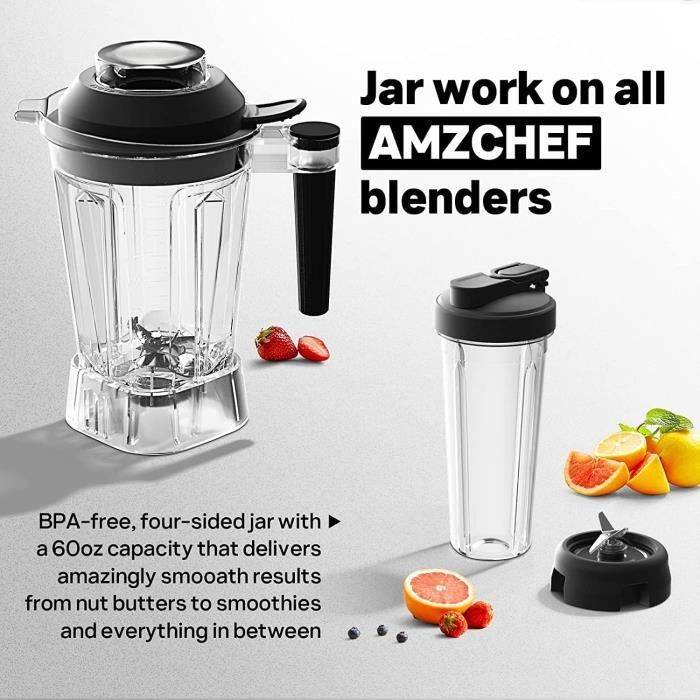 AMZCHEF Blender Smoothie, Mixeur Professionnel 1800W avec Panneau de