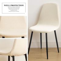 Housses De Chaises Levoberg - 4 Pièces Beige Extensibles Et Imperméables - Style Scandinave, Lavables, Pour Salle à Manger Et Cuisine - 4