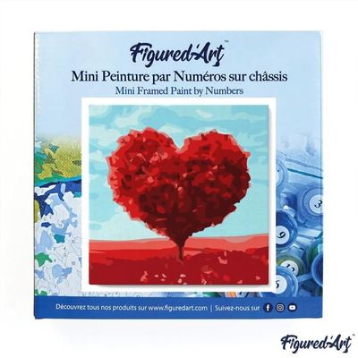 Figured'Art Mini Peinture Par Numéro Adulte 20x20cm Avec Cadre - Femme Et Marguerites - Kit Complet DIY Loisir Créatif