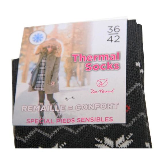 Lot 3 paire chaussette haute montante jambière imprimé femme thermal socks chaud