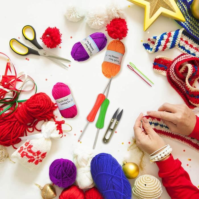 48Pcs Fils à Tricoter Fil de Crochet Coton Multicolore Epaisse Pelotes de  Laine Douce Pelote de Laine en Acrylique pour Débutants - Cdiscount  Beaux-Arts et Loisirs créatifs