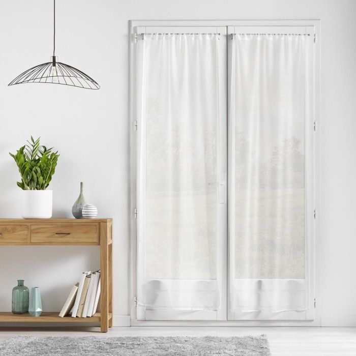 Voilages Passe-tringle Candide – 2 Panneaux 70 X 200 Cm – Blanc Sablé – 100% Polyester