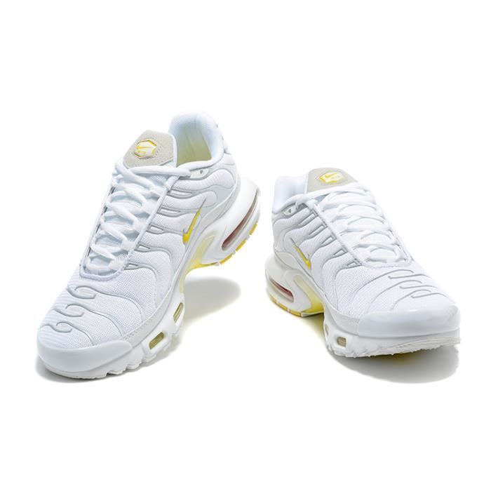 NIKE AIR MAX Plus TXT TN Baskets Chaussures Entrainement course blanc jaune Cdiscount Sport