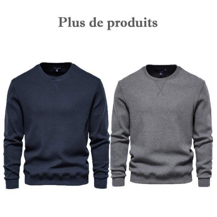 Sweat homme,Manches Longues Sweat homme Sans Capuche,Sweat-shirt