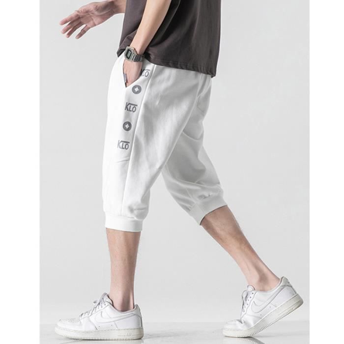 Pantalon homme hotsell court en bas