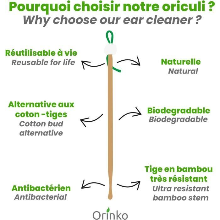 Le Cure-Oreille Écologique en bambou alternative aux Cotons-Tiges