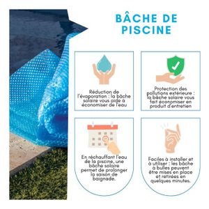 TARPAL Bâche Ronde De 6,7 M Imperméable En Polyester De 8 Mm Pour Piscine Hors Sol, Résistante à La Poussière Et Aux UV (bleu/noir