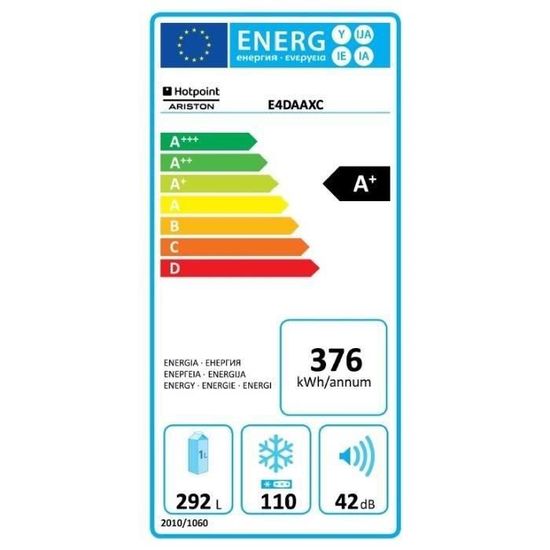 Hotpoint E4daaxc Refrigerateur Multi Portes 402l 292 110