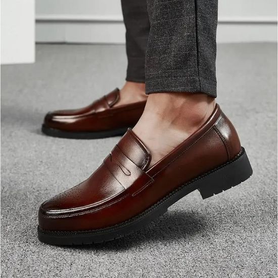 Mocassin cuir homme 2025 marron
