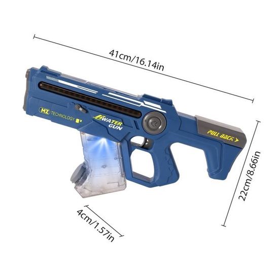 Pistolet à Eau Électrique Puissant 434cc + 2x58cc – Portée 8-10 M, Batterie Rechargeable USB, Jouet Été Enfants Adultes, Bataille D'Eau Fun