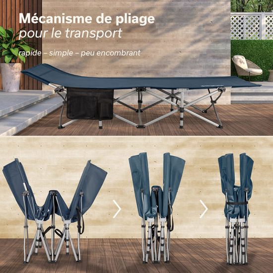 Lit De Camp Double Skandika Bodo - Pour 2 Personnes, Pliable, 250kg Charge Max