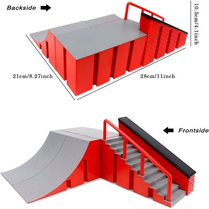 Kidsdream Kit de rampe pour skateboard, accessoires d'entraînement Ultimate Parks avec 19 pièces