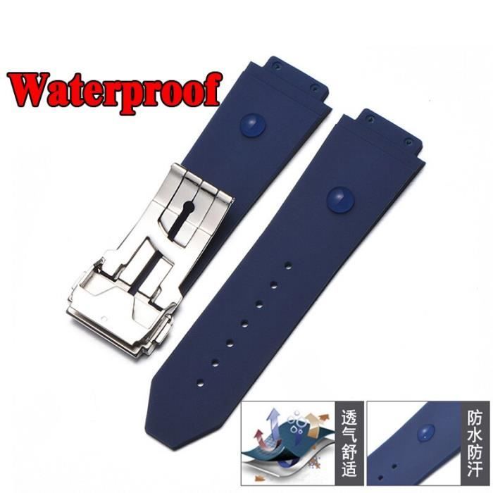 Bracelet Acier Inoxydable Argenté Pour Montre Hublot - Compatible Big Bang Et Classic Fusion, 27x19 Mm, Homme Et Femme