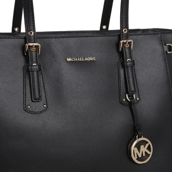 Sac cabas uni en cuir saffiano Michael Michael Kors Noir