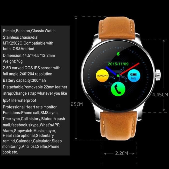 K88h bluetooth smart watch heart rate monitor sales smartwatch