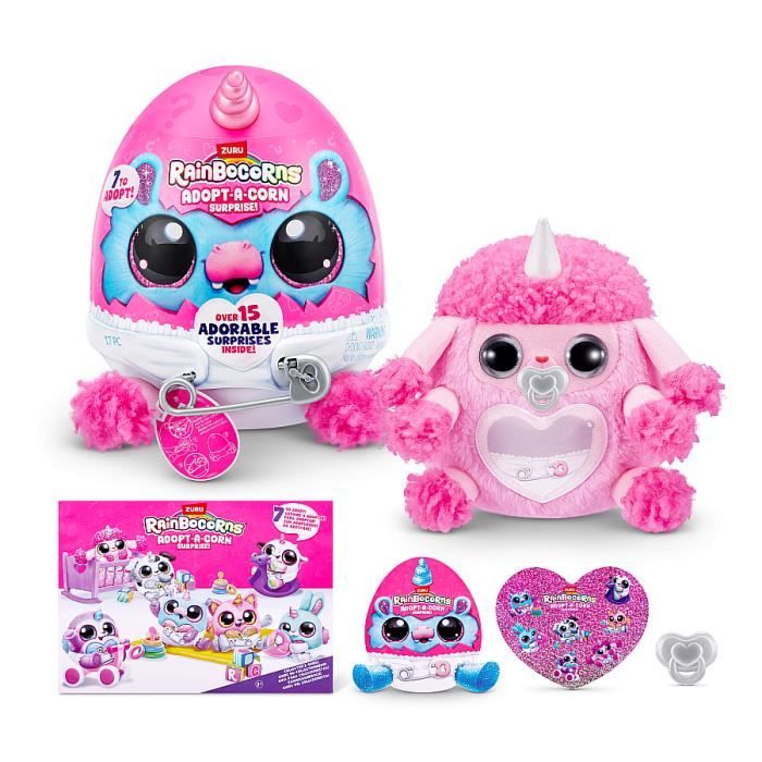 Peluche surprise Rainbocorns adopt a corn de ZURU Rose 15 surprises et accessoires Cdiscount Jeux Jouets