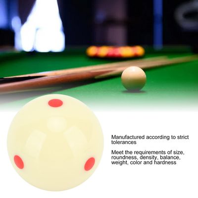 Boule De Billard Blanche à Points Rouges - Diamètre 5,72 Cm, Poids 175 G, En Résine, Pour Entraînement Et Jeu - 6