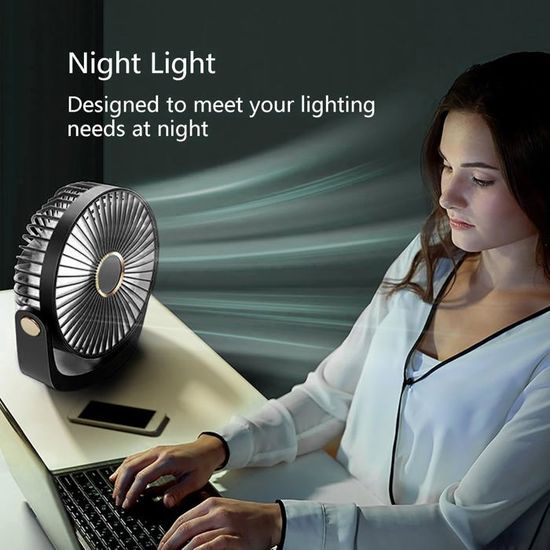 Ventilateur De Bureau USB Avec Ventouses - Portable, Batterie 1500 MAh, 3 Vitesses, Design Robot, ABS