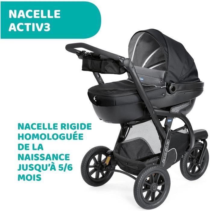 CHICCO Poussette combinée 3 en 1 TRIO STYLEGO UP Jet black - Cdiscount  Puériculture & Eveil bébé