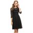 Robe De Soirée Femmes Ronde Manche 34 Manche Plissé