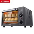 KONKA mini four électrique 4 tranches multi-fonction en acier inoxydable avec minuterie cuisson gril 1050W - Noir -0