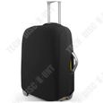 TD® Housse De Protection pour valise 28 pouces noir Housse de bagage voyage sécurisé en fibre polyester-0