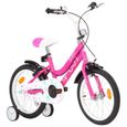 LEH - Vélo pour enfants 16 pouces Noir et rose-0