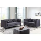 VENTE-UNIQUE Canapés 3 places et 2 places en velours TURNER - Anthracite