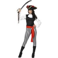 Déguisement Pirate Lady Femme - Pirate - Noir et Blanc - Polyester - Adulte