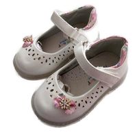 Chaussures Babies Cuir Blanc Ivoire Verni Fille - Fleur du 21 au 26