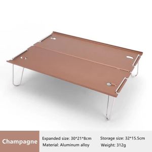 TABLE DE CAMPING Champagne - Table de camping pliante en aluminium, ultralégère, portable, côté cuisine, touriste, pique-nique