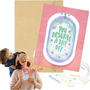 CARTE CORRESPONDANCE Funny Mothers Day Card Prank Card Endless Sound with Glitter for Mom Creative Greeting Card from Son Daughter for Mam.