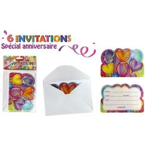 FAIRE-PART - INVITATION Invitation Anniversaire X6