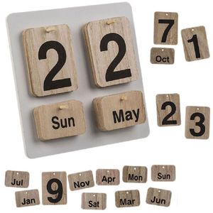 Calendrier Perpétuel En Bois à Peindre Avec Diamants - DIY Art Diamant 13 Chats - Cadre Rotatif Manuel, Décoration De Table - Kit Complet Fourni - 2