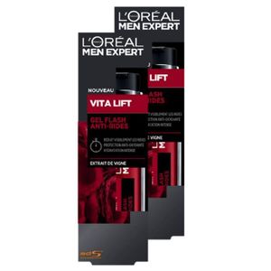 ANTI-ÂGE - ANTI-RIDE L'Oréal Men Expert - Soin Anti-Rides - Vita Lift Gel Flash - 50 ml - Lot de 2