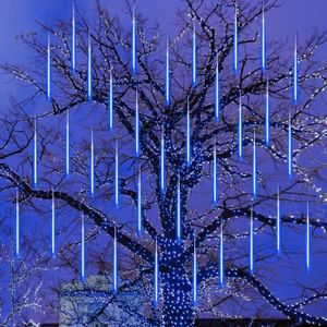 GUIRLANDE D'EXTÉRIEUR Lumières De Pluie De Météores 80Cm 10 Tube 720 Leds Eclairage Ambiance Décoration Lumière Pour Décoration De Noël - Bleu[u12379]