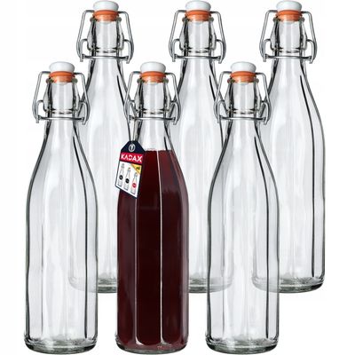 KADAX Grand Bocal de Fermentation en Verre avec Couvercle, Contenant pour la Préservation des Aliments et le Stockage du Vin (12L) - Maison