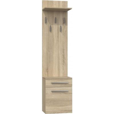 Armoire de couloir avec crochets bodo gris 50x40x157 cm