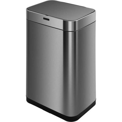 Poubelle de cuisine automatique MAJESTIC Noir Acier inoxydable 58L | Leroy Merlin